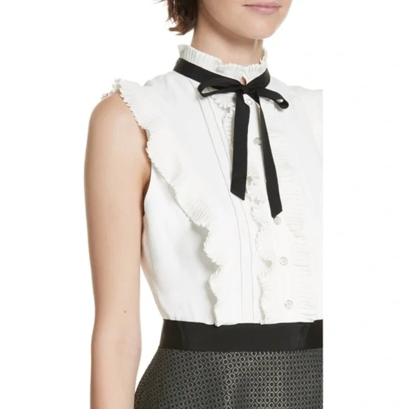 Ted Baker Black and White Midi Dress - Picture 16 of 16